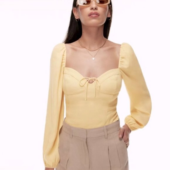 Wilfred Yellow Puff Sleeve Blouse - Picture 2 of 11